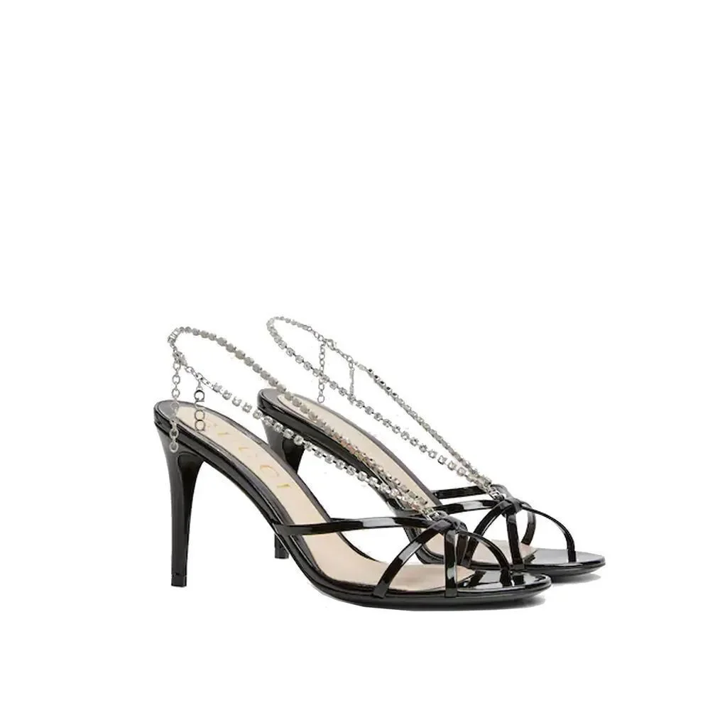 Gucci Crystal Chain Sandals - Picture 2 of 5
